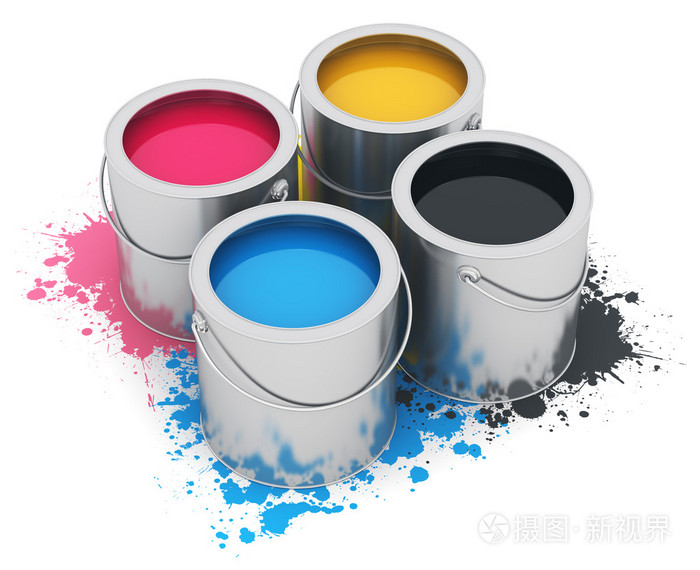 用 cmyk 涂料罐